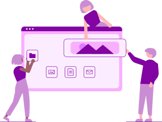 illustration of building website, and collab